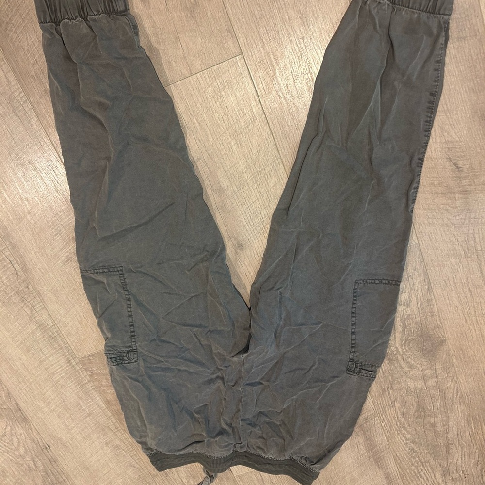 Aerie Gray Track Pants Relaxed Fit Cotton Blend